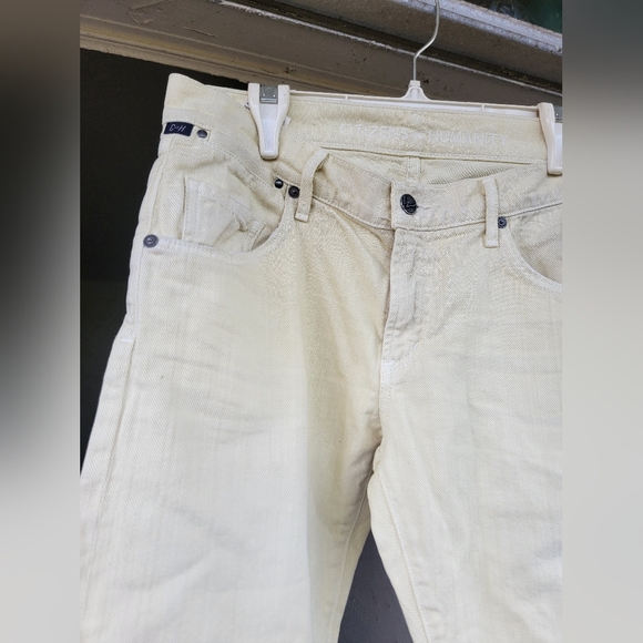 Citizens of Humanity Dylan Drop Rise Cropped Jean in Pale Yellow - Picture 3 of 9